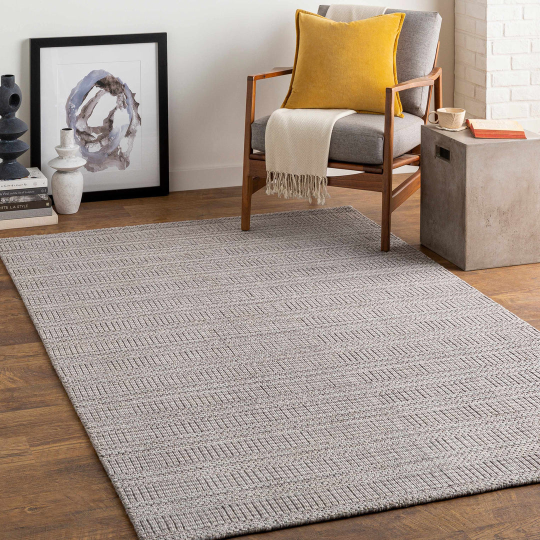 Borobridge Gray Contemporary Style Hand Loom Area Rug