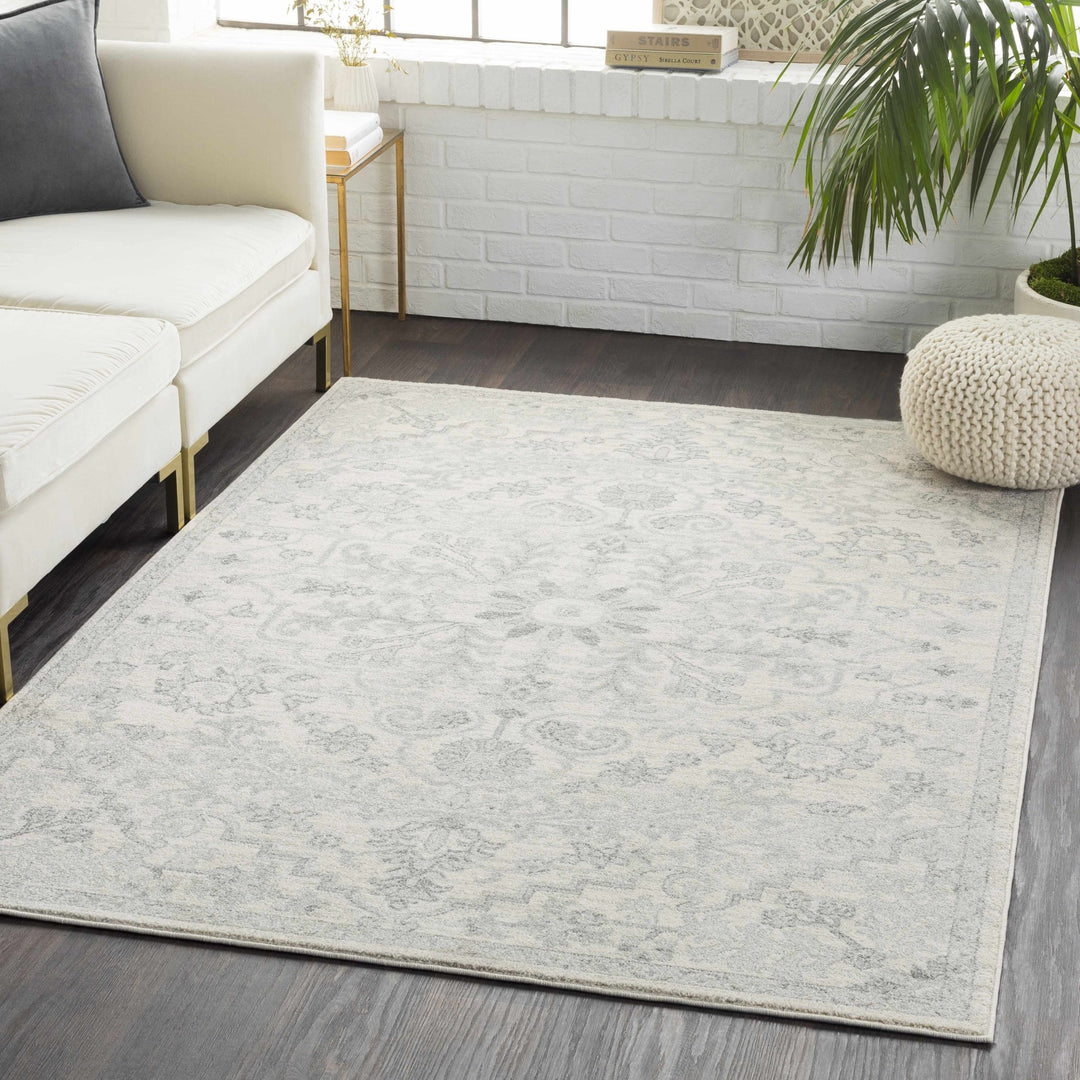 Borowski Traditional Style Beige And Gray Area Rug - The Rug Decor