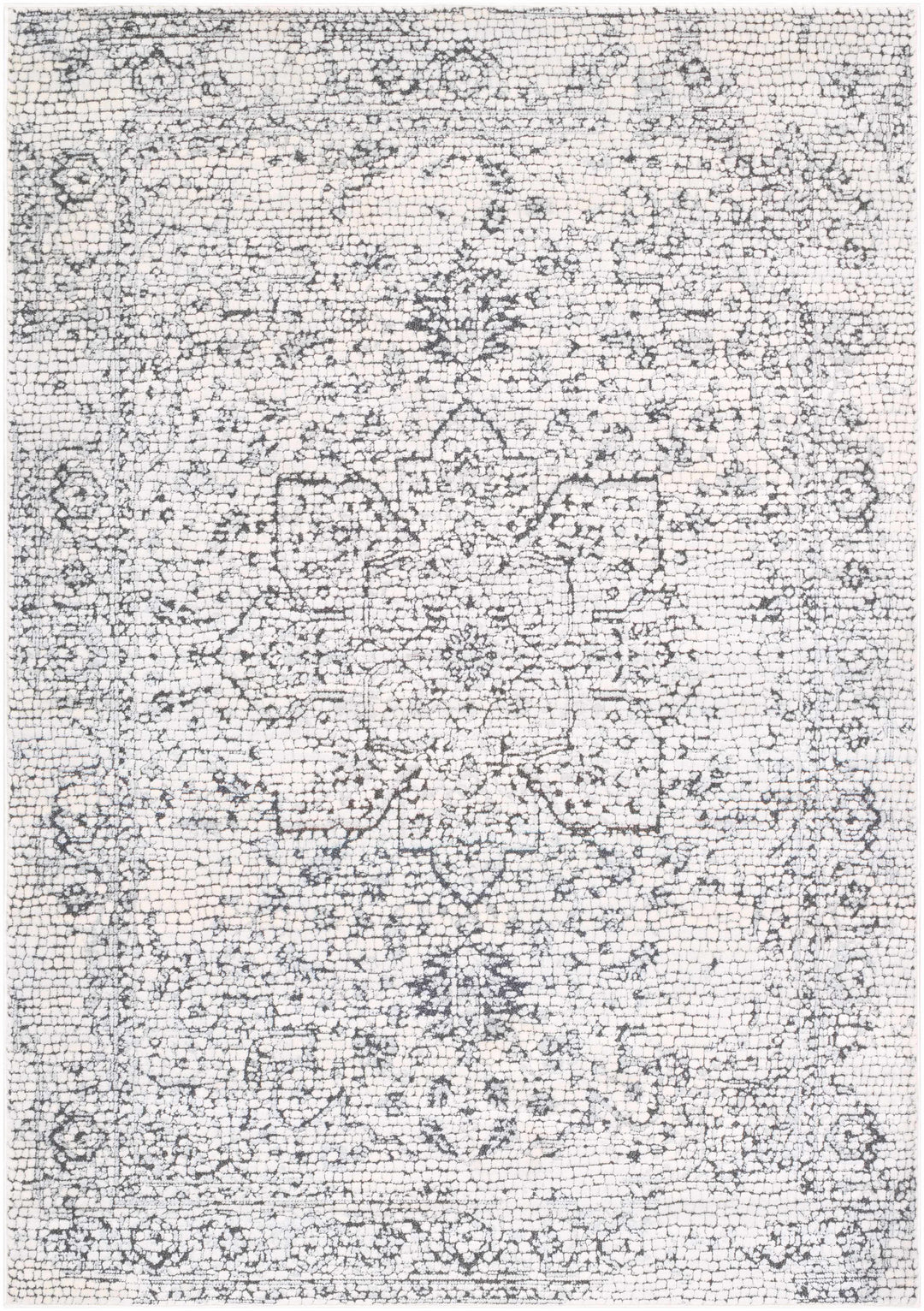 Bosphorus Ivory And Black Traditional Style Area Rug