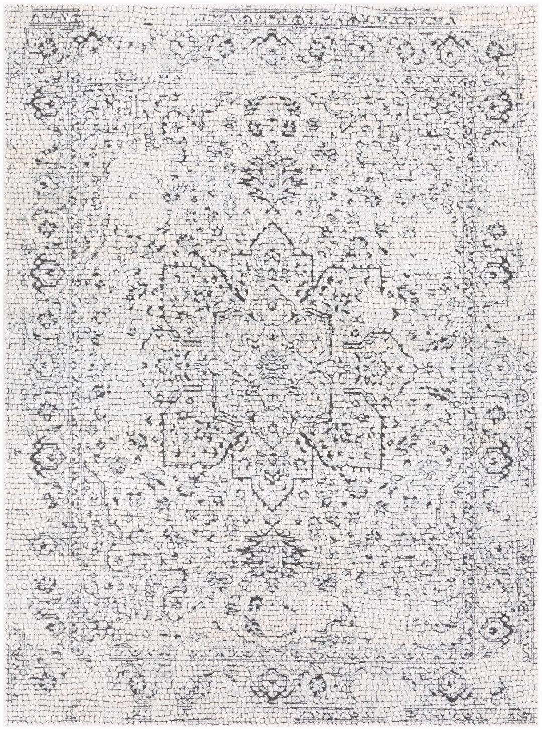 Bosphorus Ivory And Black Traditional Style Area Rug