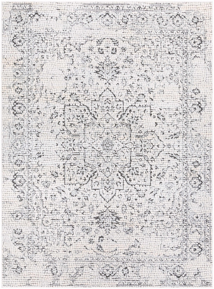 Bosphorus Ivory And Black Traditional Style Area Rug