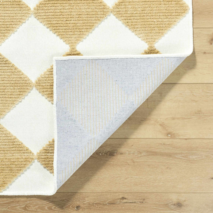 Bosley Modern Geometrical Camel And White Washable Rug - The Rug Decor