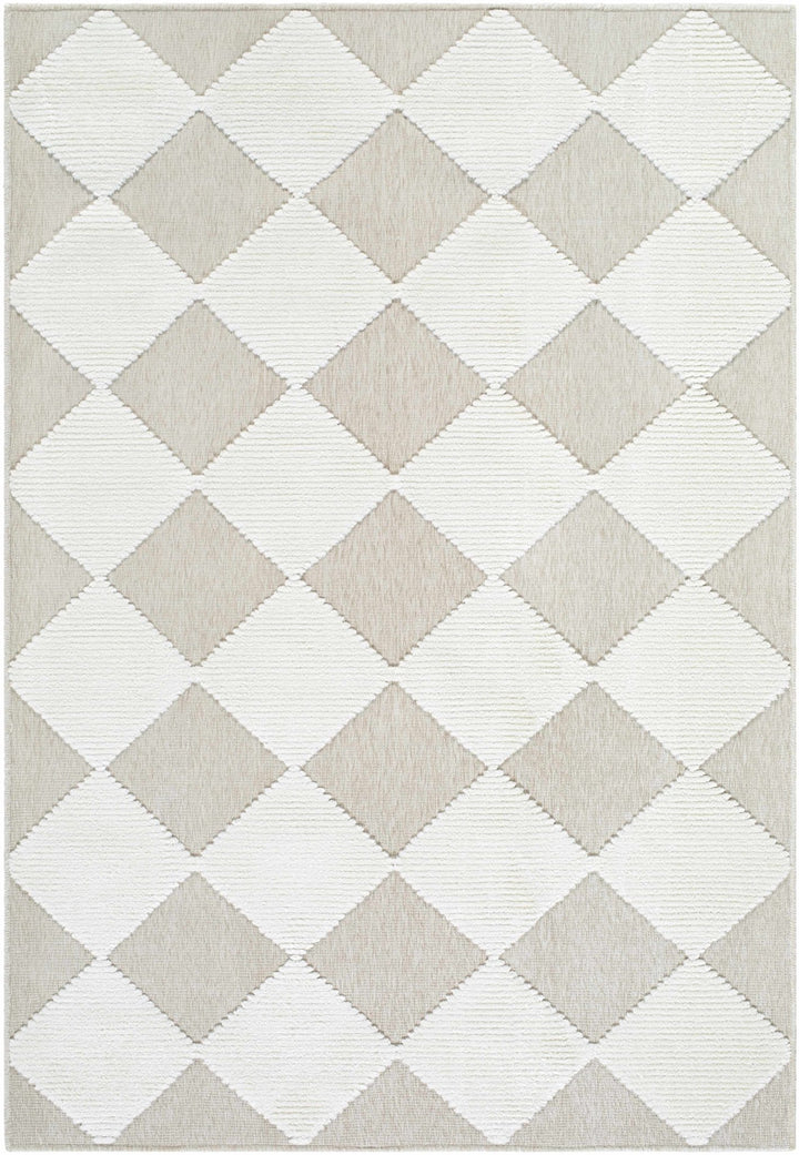 Bosley Modern Ivory And Beige Washable Rug - The Rug Decor