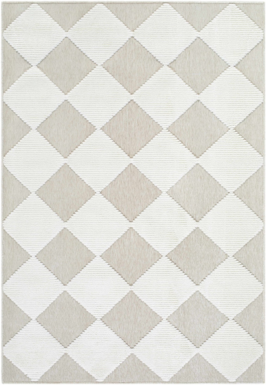 Bosley Modern Ivory And Beige Washable Rug - The Rug Decor