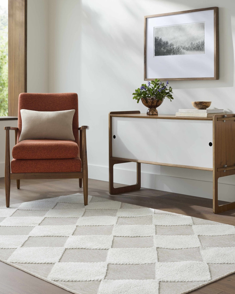 Bosley Modern Ivory And Beige Washable Rug - The Rug Decor