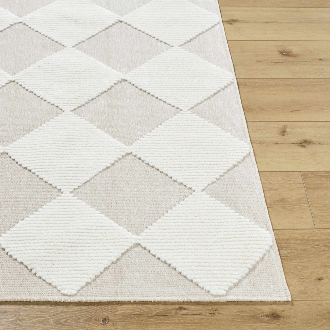 Bosley Modern Ivory And Beige Washable Rug - The Rug Decor