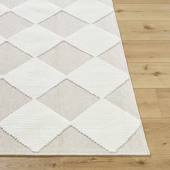 Bosley Modern Ivory And Beige Washable Rug - The Rug Decor