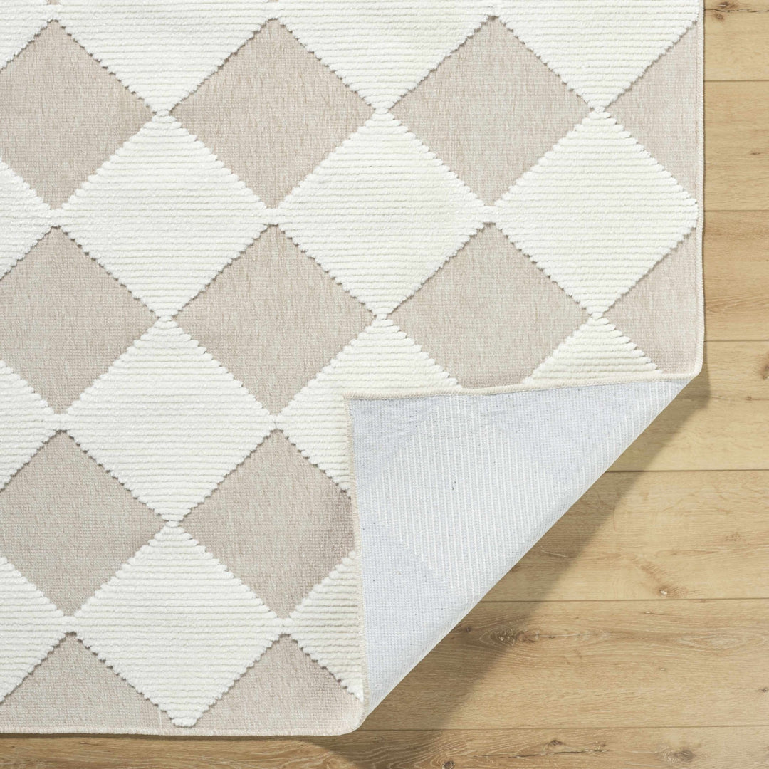 Bosley Modern Ivory And Beige Washable Rug - The Rug Decor