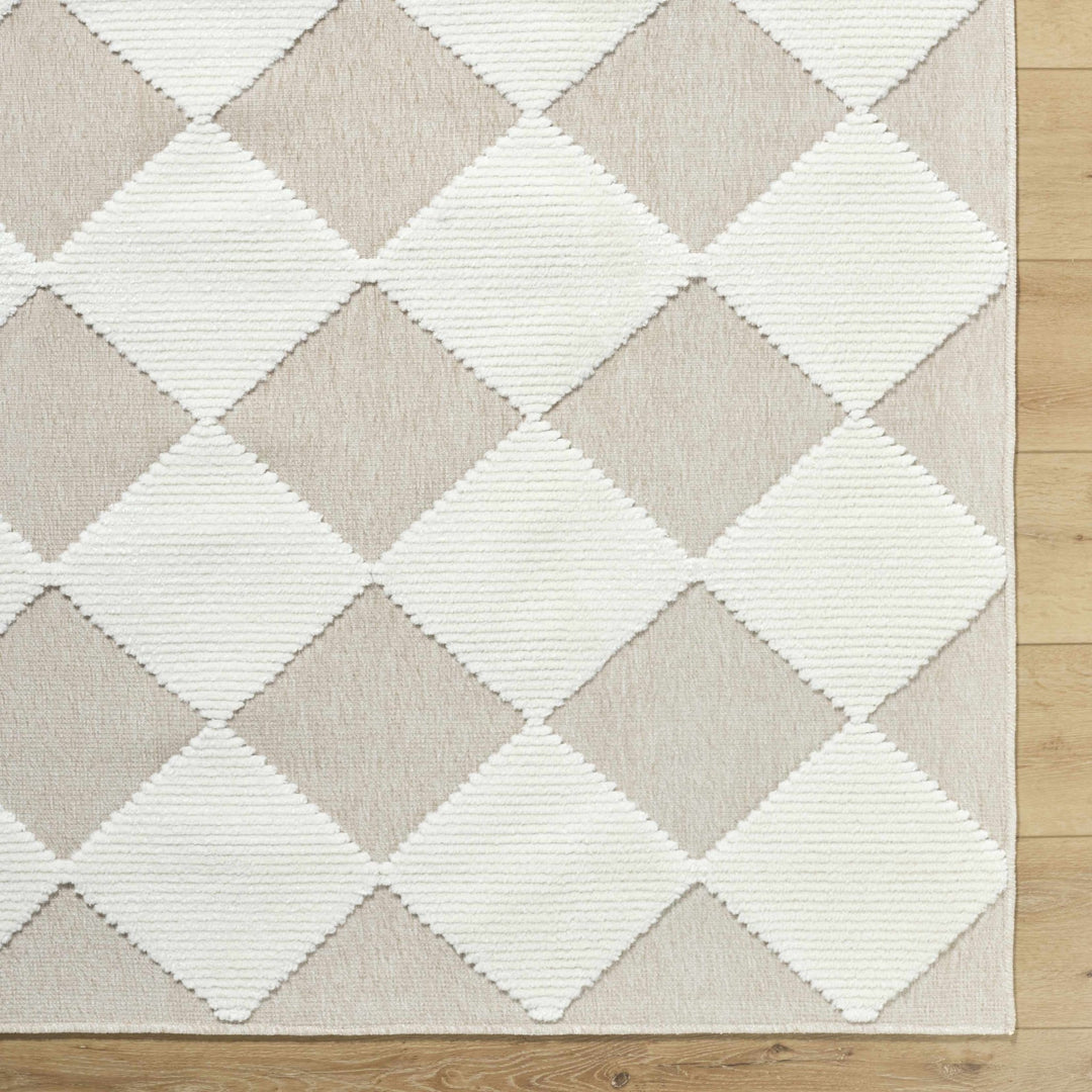 Bosley Modern Ivory And Beige Washable Rug - The Rug Decor