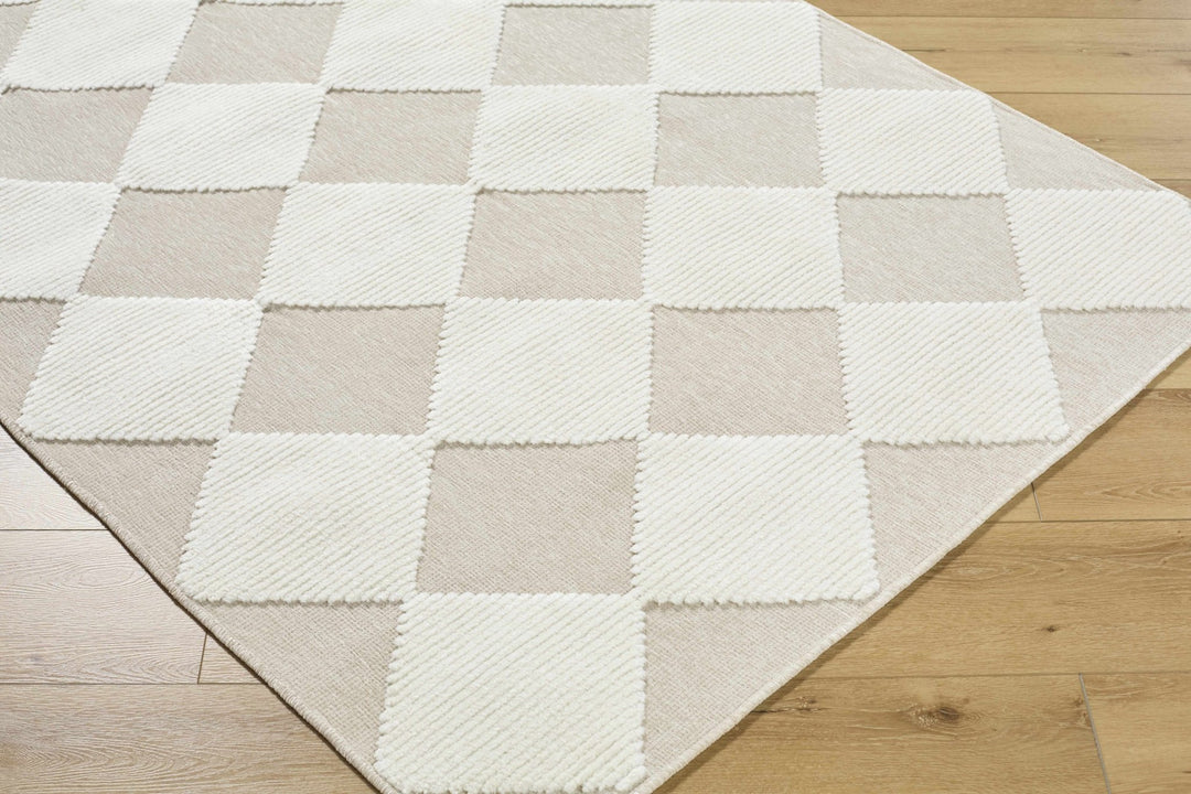 Bosley Modern Ivory And Beige Washable Rug - The Rug Decor