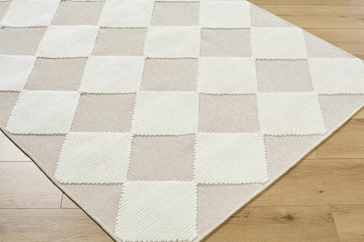 Bosley Modern Ivory And Beige Washable Rug - The Rug Decor