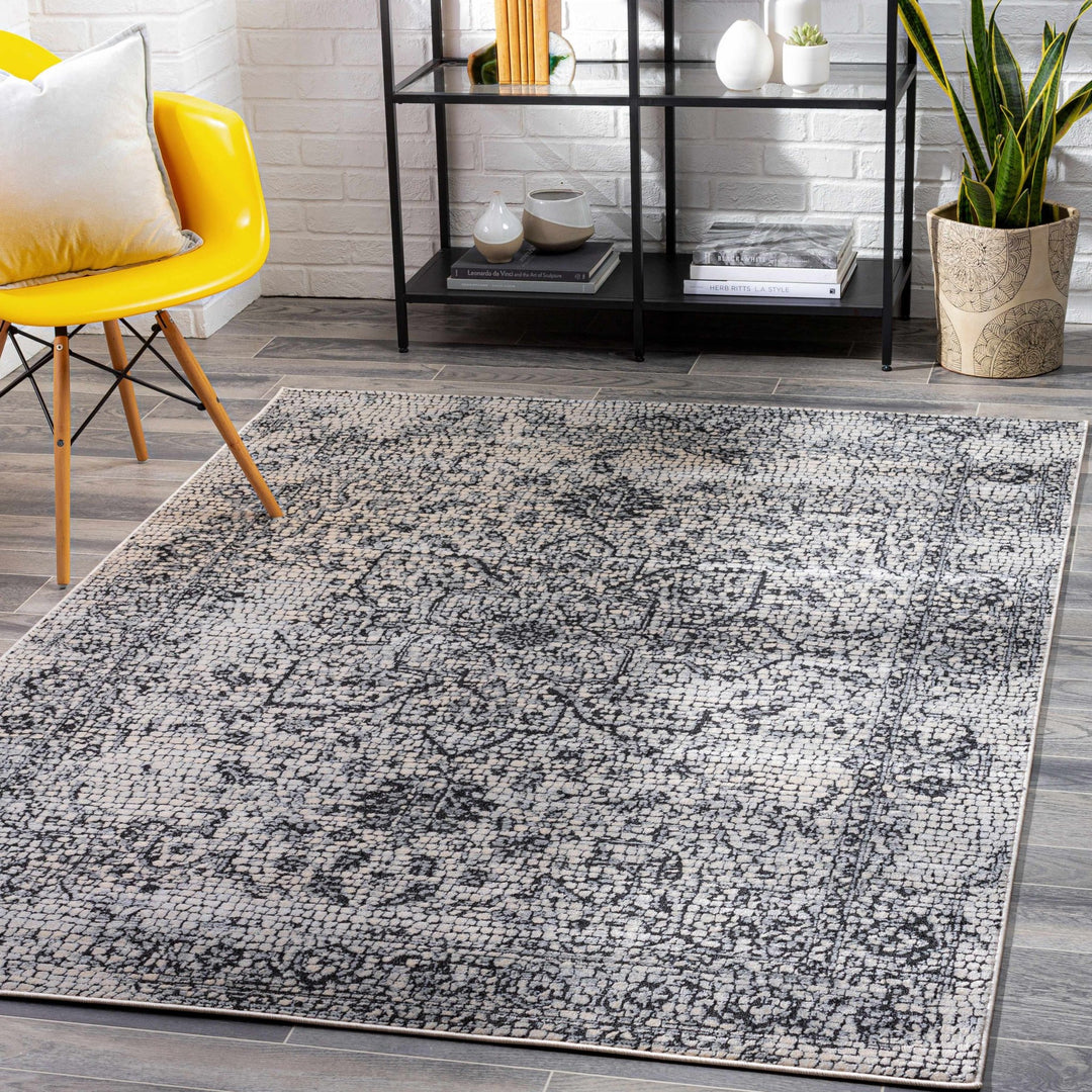 Bosphorus Ivory And Black Traditional Style Area Rug - The Rug Decor