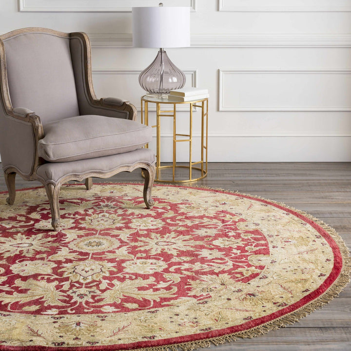 Bouse Hand Knotted Red And Beige Traditional Floral Design Wool Area Rug - The Rug Decor