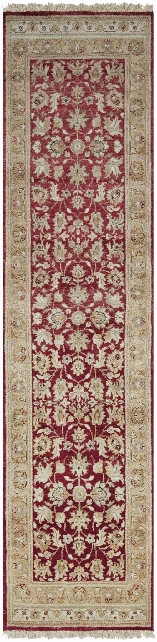 Bouse Hand Knotted Red And Beige Traditional Floral Design Wool Area Rug - The Rug Decor