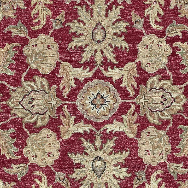 Bouse Hand Knotted Red And Beige Traditional Floral Design Wool Area Rug - The Rug Decor