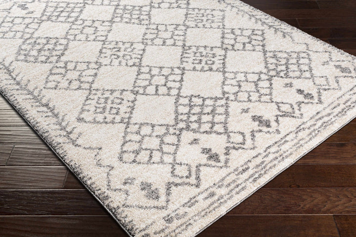 Bow Gray And Ivory Modern Geometrical Design Area Rug - The Rug Decor