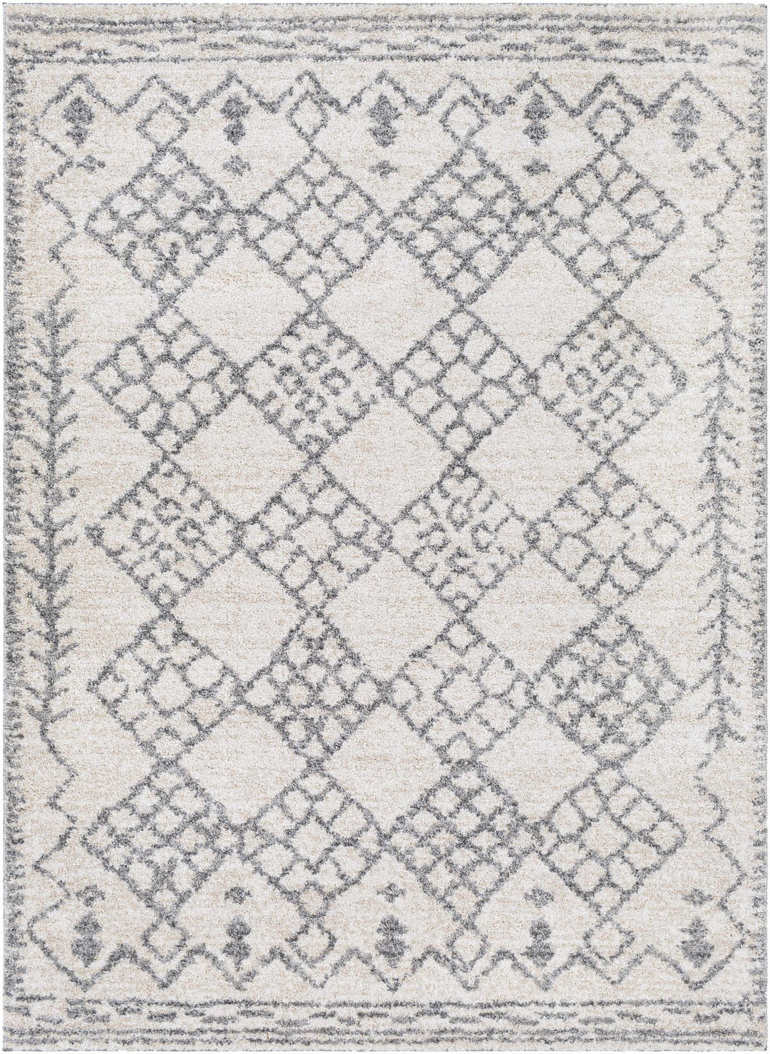 Bow Gray And Ivory Modern Geometrical Design Area Rug - The Rug Decor