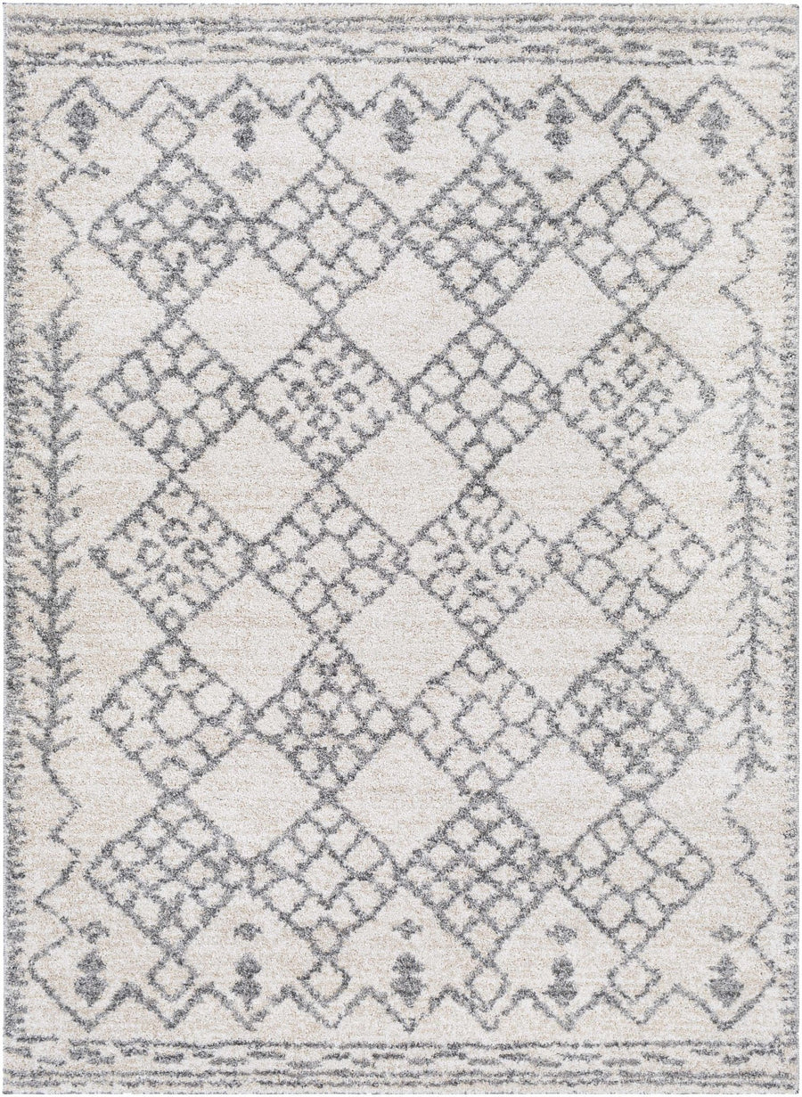 Bow Gray And Ivory Modern Geometrical Design Area Rug - The Rug Decor
