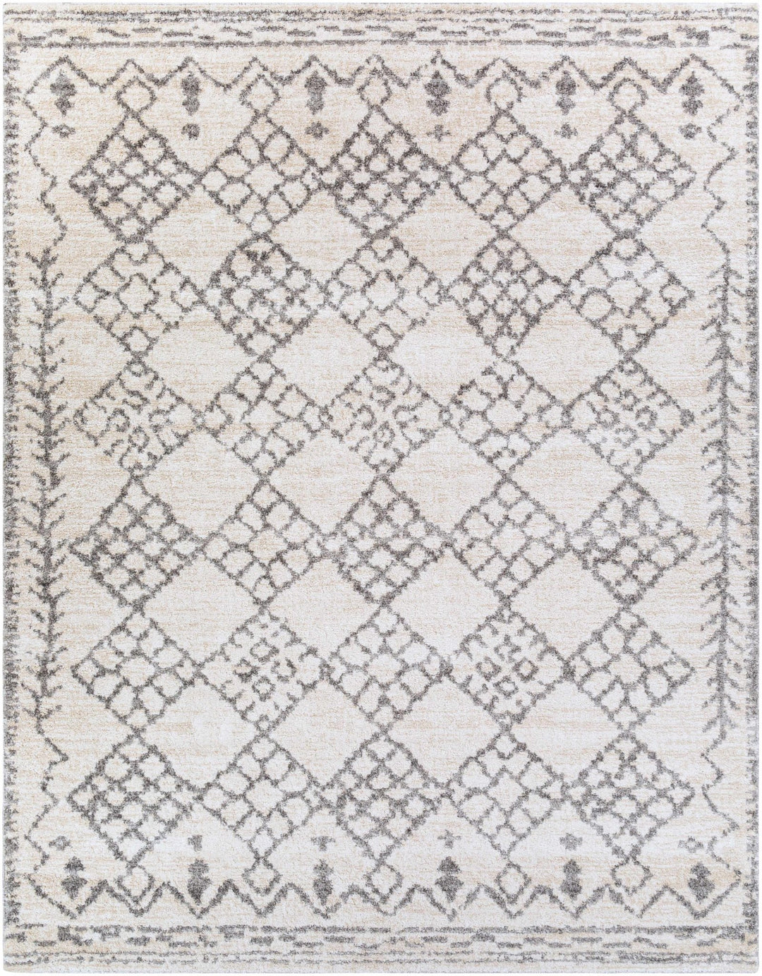 Bow Gray And Ivory Modern Geometrical Design Area Rug - The Rug Decor