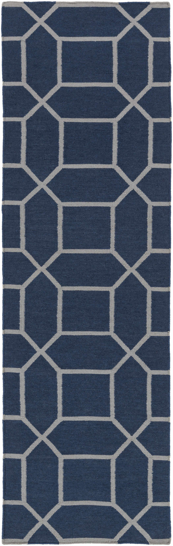 Bowdon  Modern Style Blue And Ivory Hand Woven Area Rug