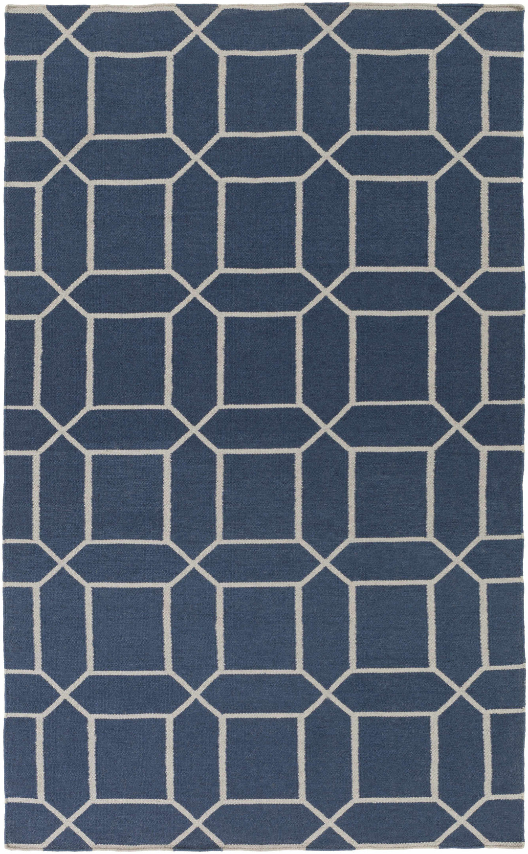 Bowdon  Modern Style Blue And Ivory Hand Woven Area Rug