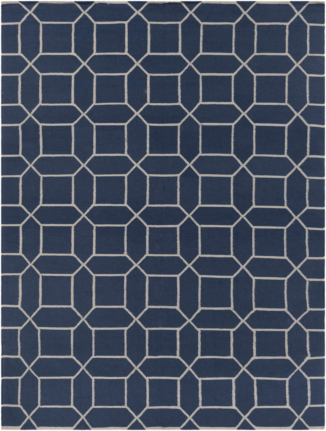 Bowdon  Modern Style Blue And Ivory Hand Woven Area Rug