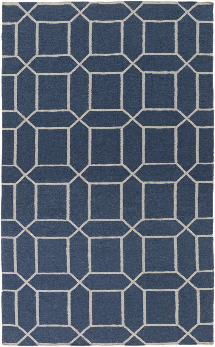 Bowdon Modern Style Blue And Ivory Hand Woven Area Rug - The Rug Decor