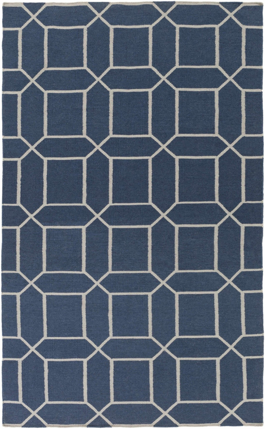 Bowdon Modern Style Blue And Ivory Hand Woven Area Rug - The Rug Decor
