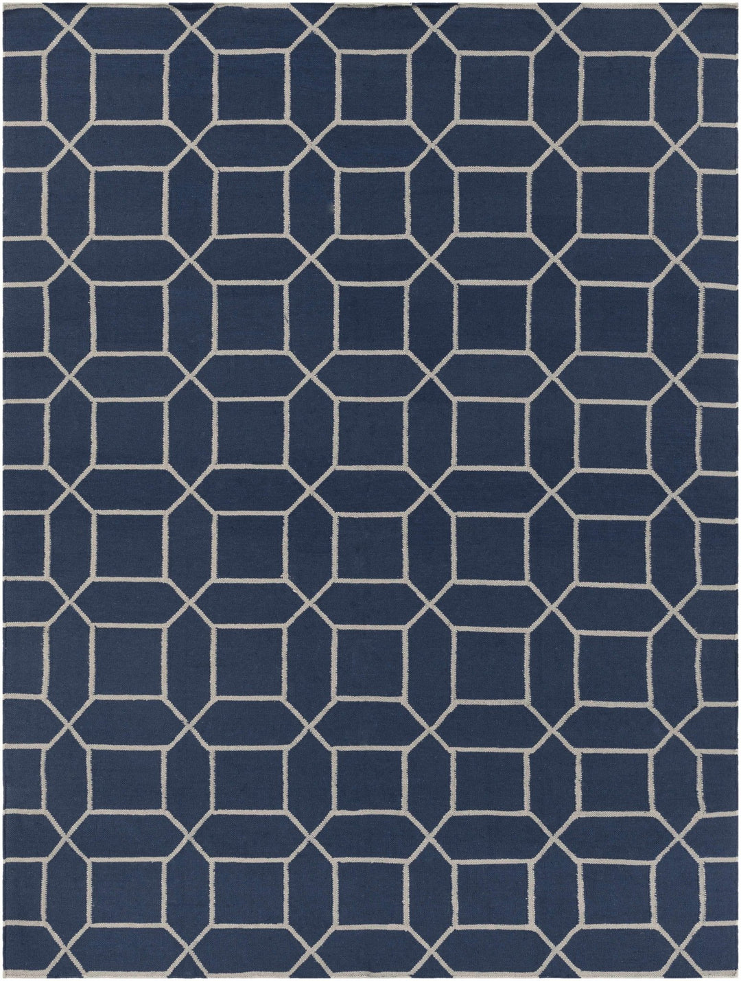Bowdon Modern Style Blue And Ivory Hand Woven Area Rug - The Rug Decor