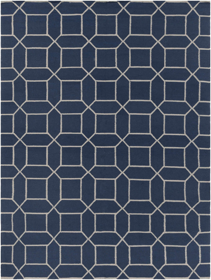 Bowdon Modern Style Blue And Ivory Hand Woven Area Rug - The Rug Decor