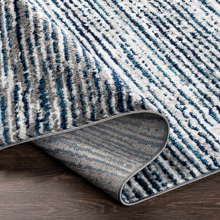 Bowmansdale Modern Style Blue And Ivory Area Rug