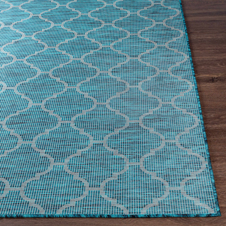 Bowraville Teal Modern Geometrical Design Outdoor Area Rug - The Rug Decor