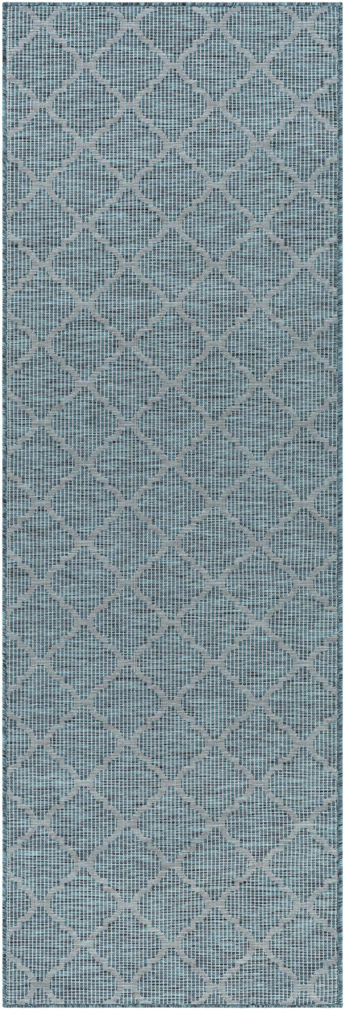 Bowraville Teal Modern Geometrical Design Outdoor Area Rug - The Rug Decor