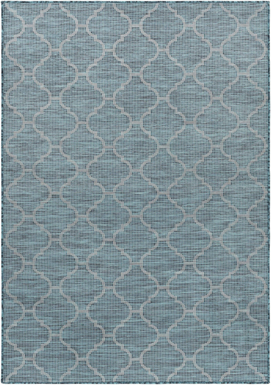 Bowraville Teal Modern Geometrical Design Outdoor Area Rug - The Rug Decor