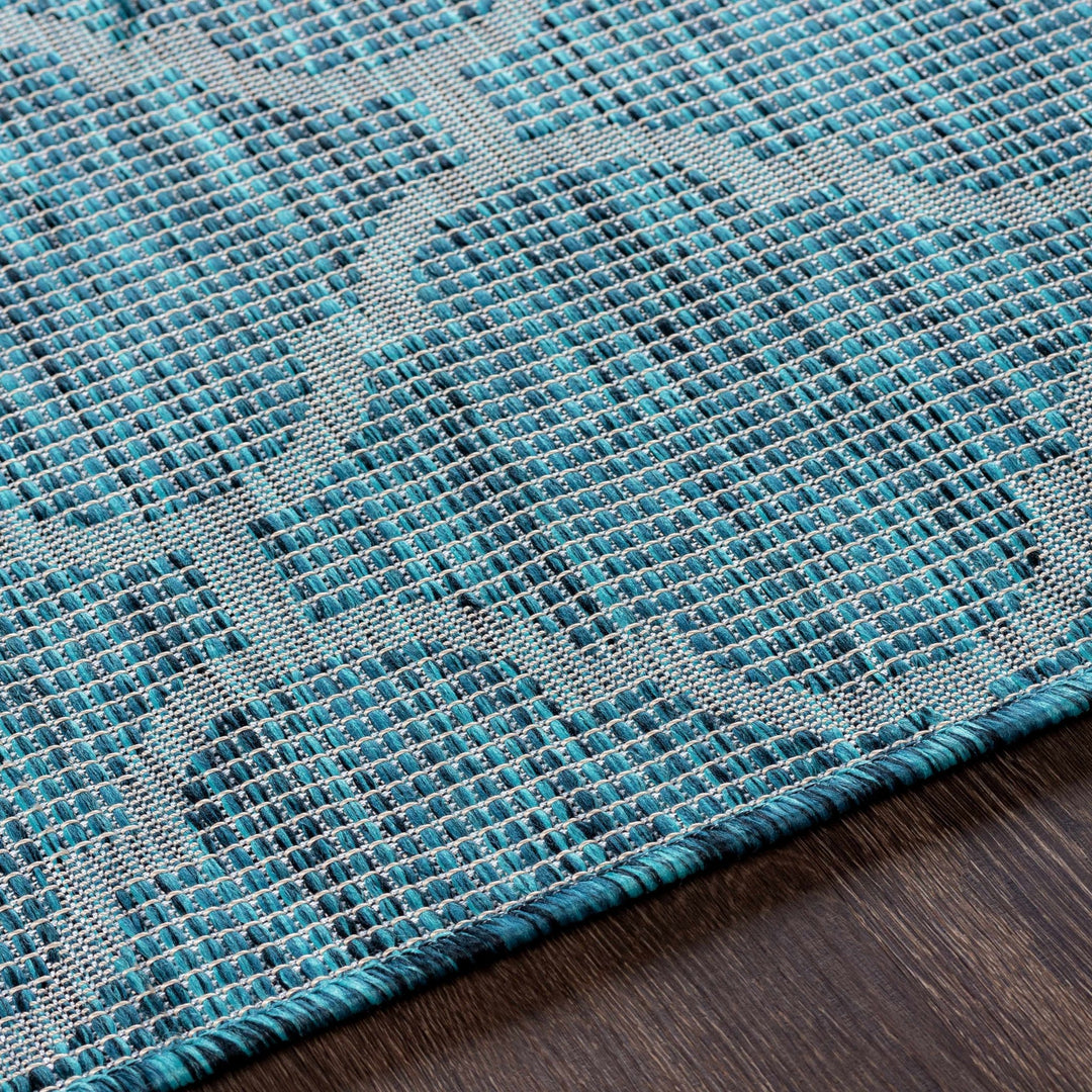 Bowraville Teal Modern Geometrical Design Outdoor Area Rug - The Rug Decor