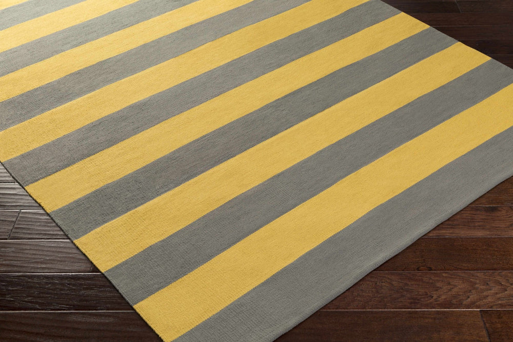 Boyceville Modern Stripe Pattern Mustard & Gray Hand Woven Area Rug - The Rug Decor