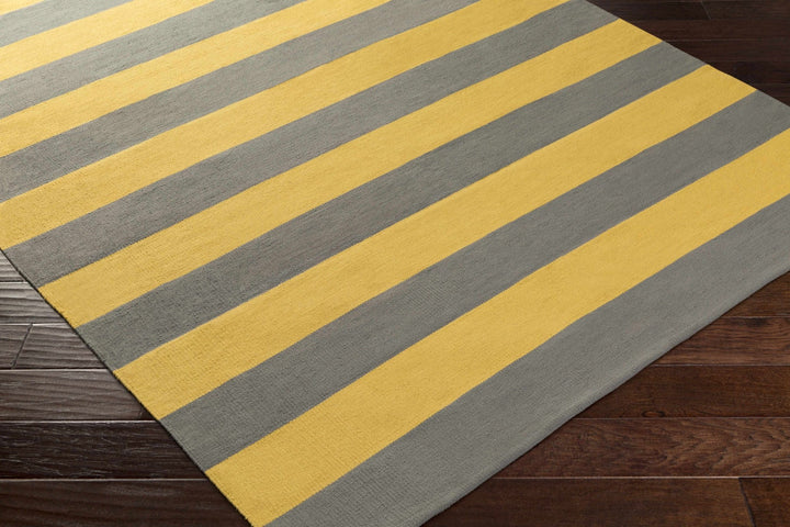 Boyceville Modern Stripe Pattern Mustard & Gray Hand Woven Area Rug - The Rug Decor