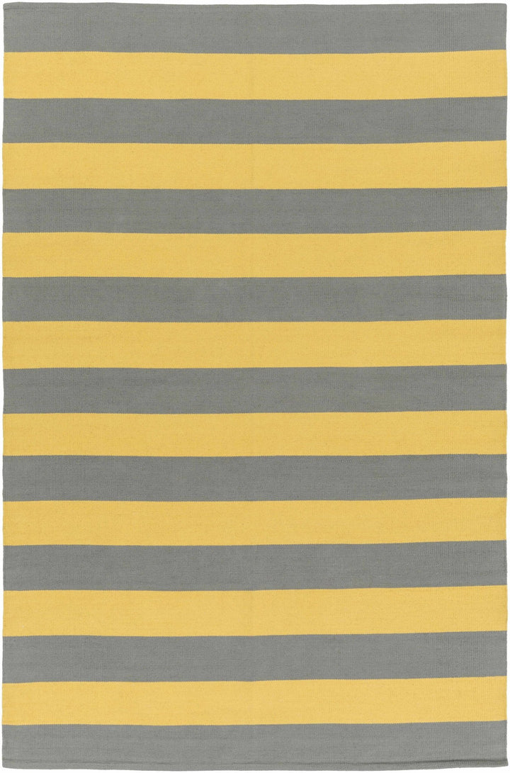Boyceville Modern Stripe Pattern Mustard & Gray Hand Woven Area Rug - The Rug Decor