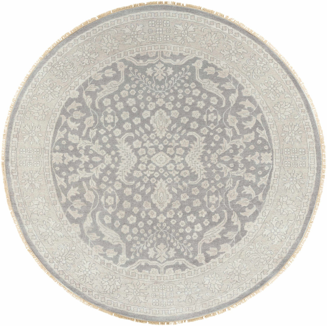 Bradfordsville Traditional Style Cream And Gray Hand Knotted Wool Rug - The Rug Decor