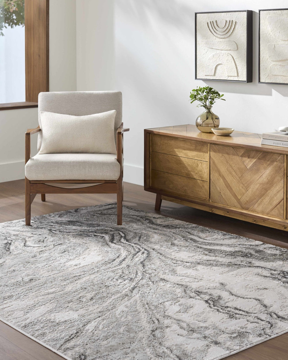 Brandi Modern Abstract Design Gray Area Rug - The Rug Decor
