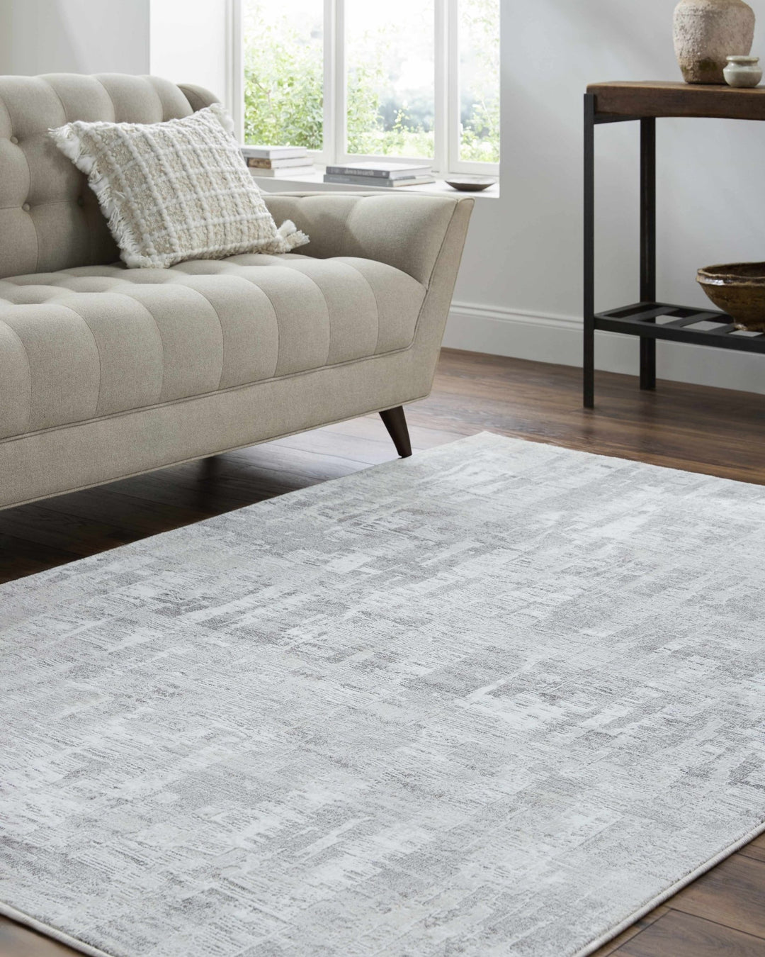 Branka Modern Abstract Design Ivory And Gray Area Rug - The Rug Decor