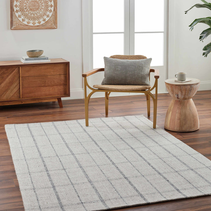 Brava Gray Modern Style Hand Woven Wool Area Rug