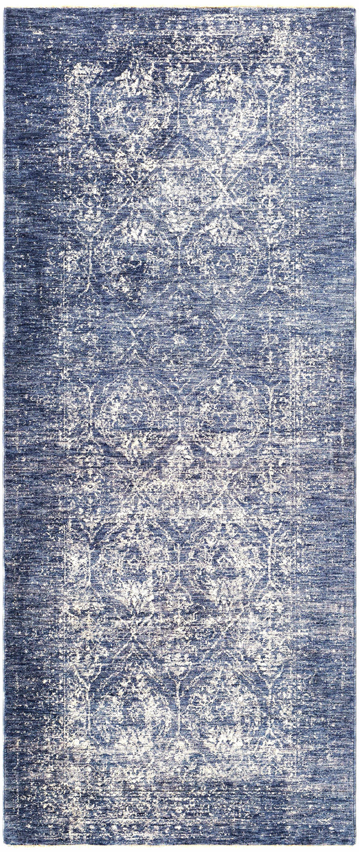 Barboursville Traditional Style Blue And Ivory Area Rug