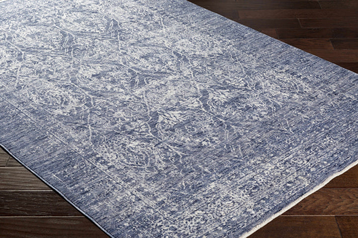 Barboursville Traditional Style Blue And Ivory Area Rug
