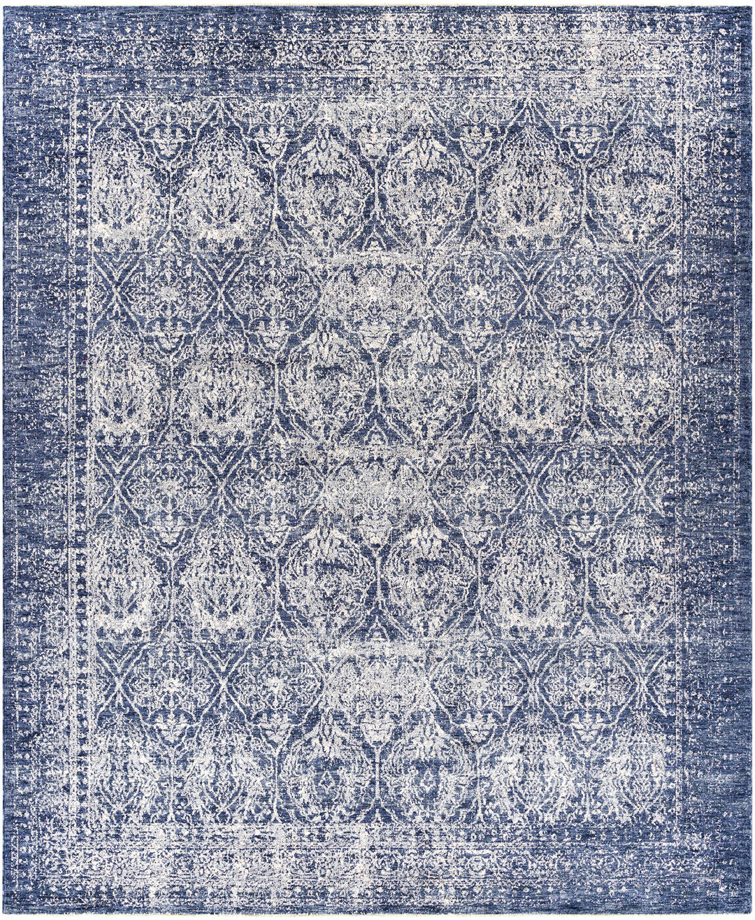 Barboursville Traditional Style Blue And Ivory Area Rug