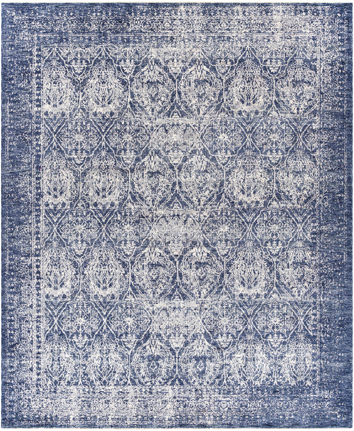 Barboursville Traditional Style Blue And Ivory Area Rug