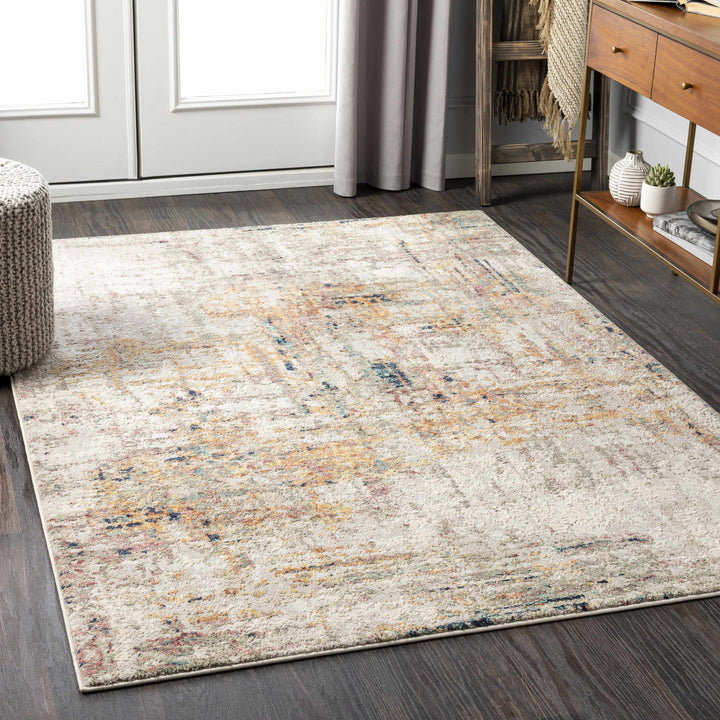 Birchgrove Modern Abstract Design Beige And Mustrad Area Rug