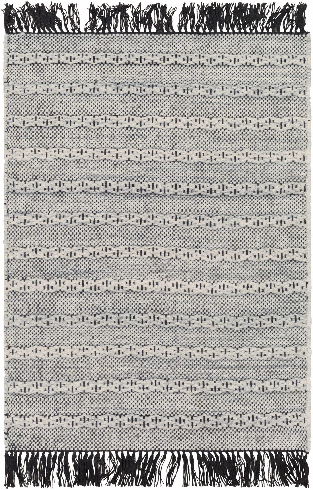 Brockman Gray And Black Modern Style Hand Woven Area Rug