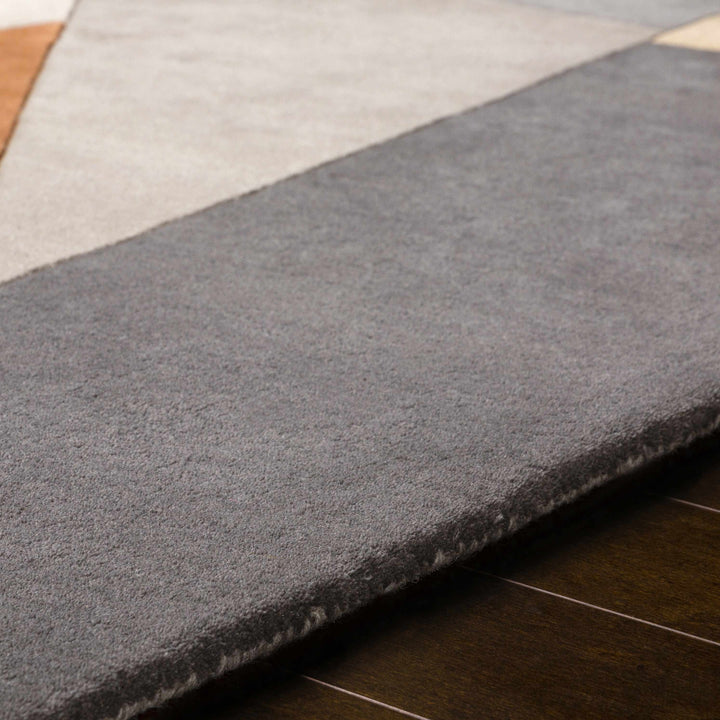 Bracknell Contemporary Abstract Gray And Rust Wool Rug