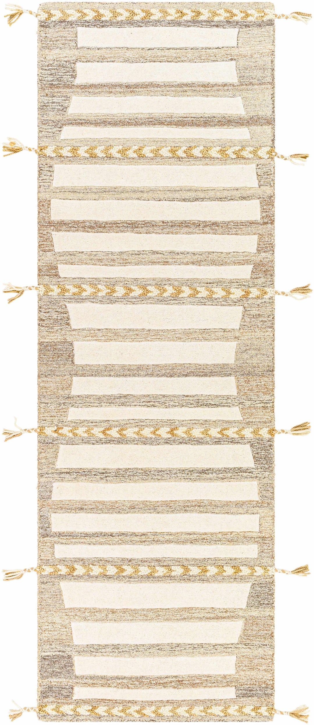 Abercarn Beige Modern Style Hand Tufted Wool Area Rug